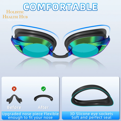 Swim Goggles - 2 Pack, Anti-Fog, Leak-Proof, UV Protection Silicone Goggles for Teens, Youth, Adults, Men & Women