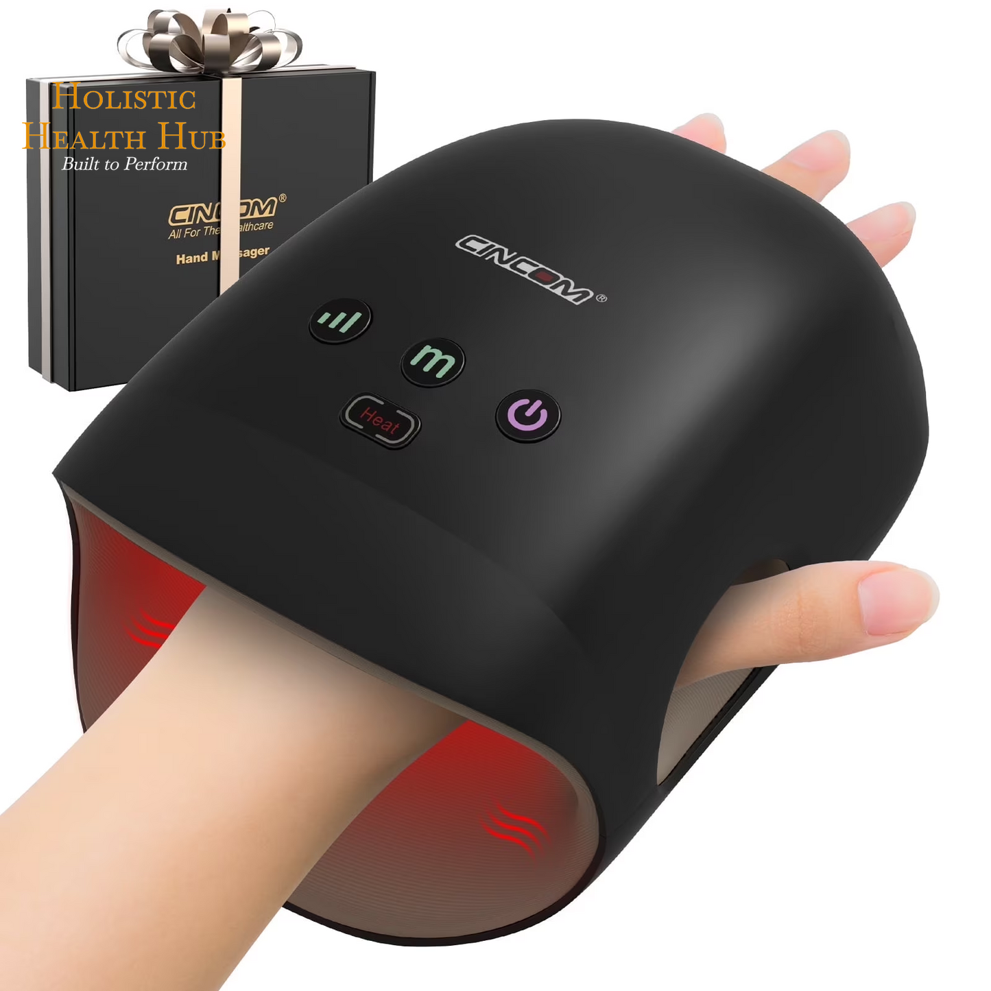 Pink Cordless Hand Massager with Soothing Heat & Compression for Arthritis Relief and Carpal Tunnel Support