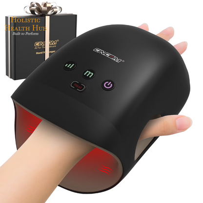 Pink Cordless Hand Massager with Soothing Heat & Compression for Arthritis Relief and Carpal Tunnel Support