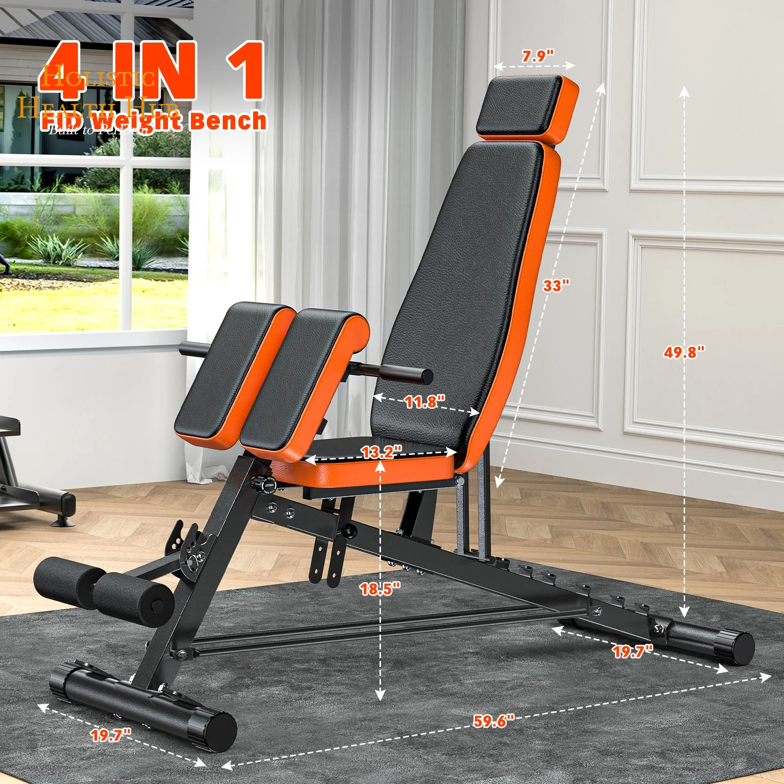 Transform Your Home Gym with the GIKPAL 8-Position Multi-Functional Weight Bench - Supports Up to 1000lbs for Ultimate Full Body Workouts!