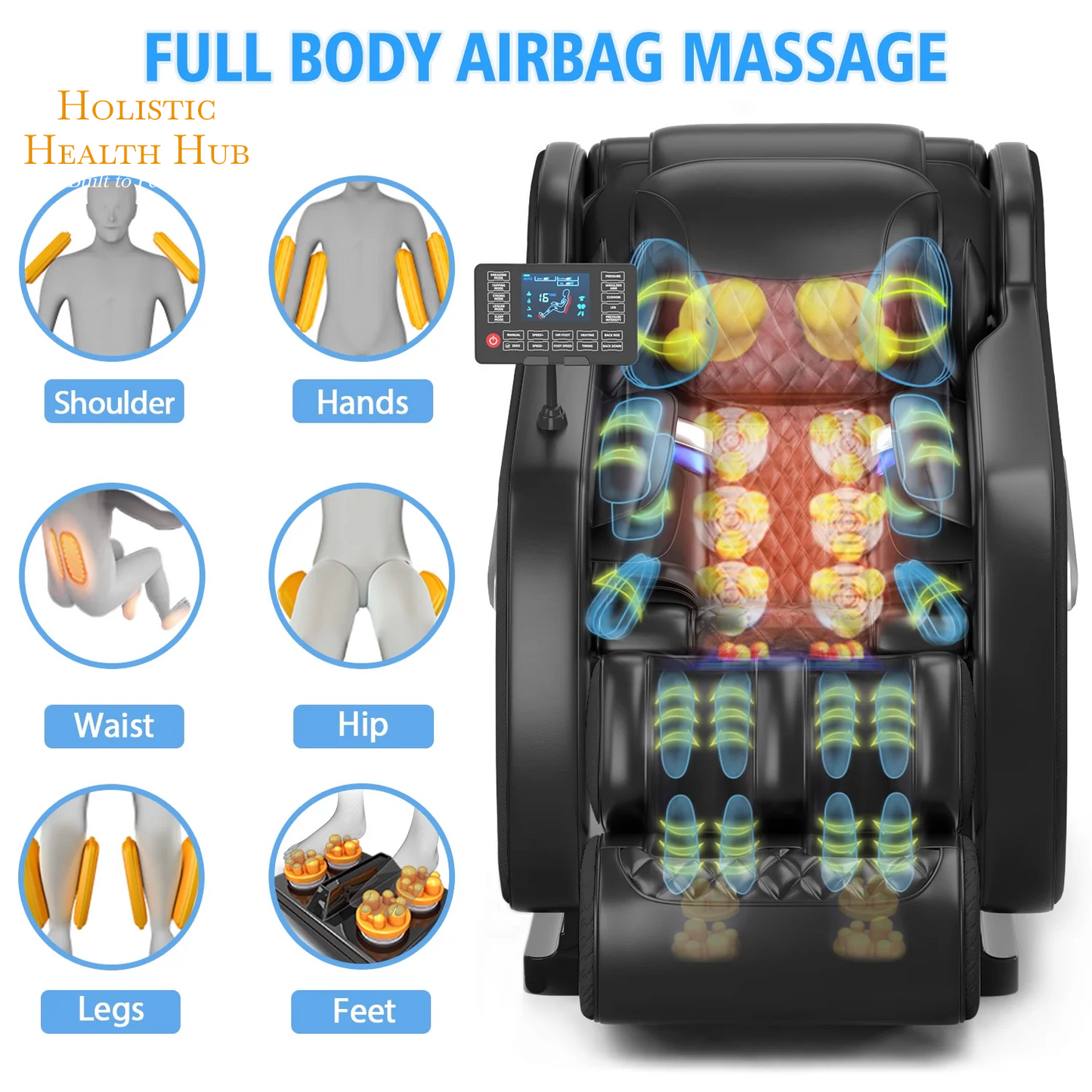 Zero Gravity Shiatsu Massage Chair with Heat & Foot Rollers
