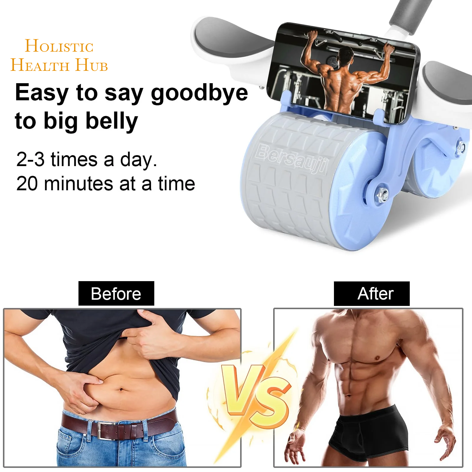 Automatic Rebound Ab Roller 2025 with Timer & Elbow Support