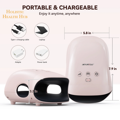 Pink Cordless Hand Massager with Soothing Heat & Compression for Arthritis Relief and Carpal Tunnel Support