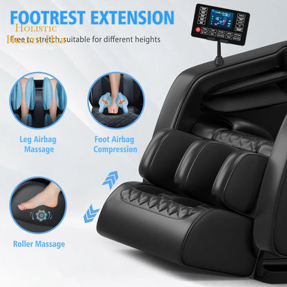 Zero Gravity Shiatsu Massage Chair with Heat & Foot Rollers