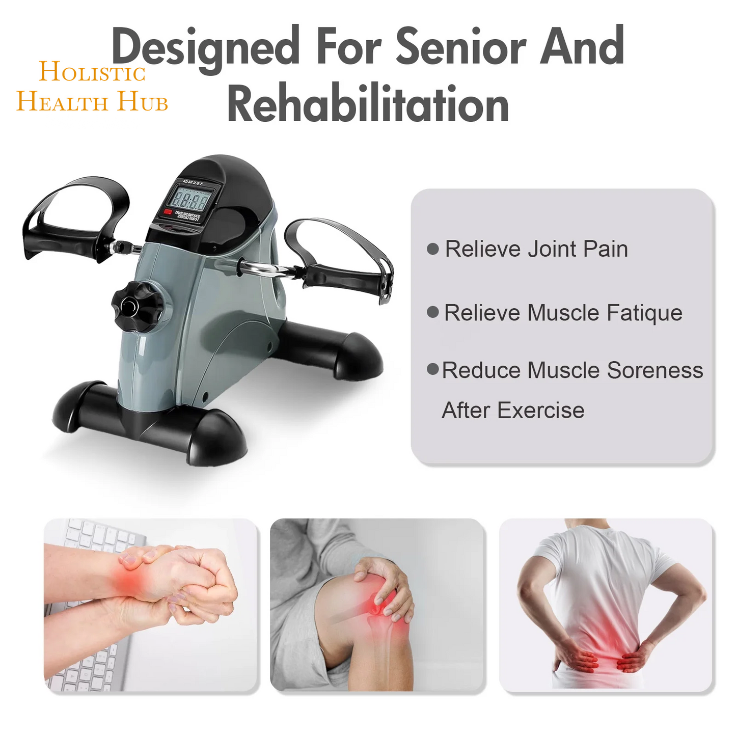 Transform Your Fitness Routine with the Baokaler Under Desk Exercise Bike - Portable Mini Leg and Arm Pedal Exerciser with Digital Display for Home and Office