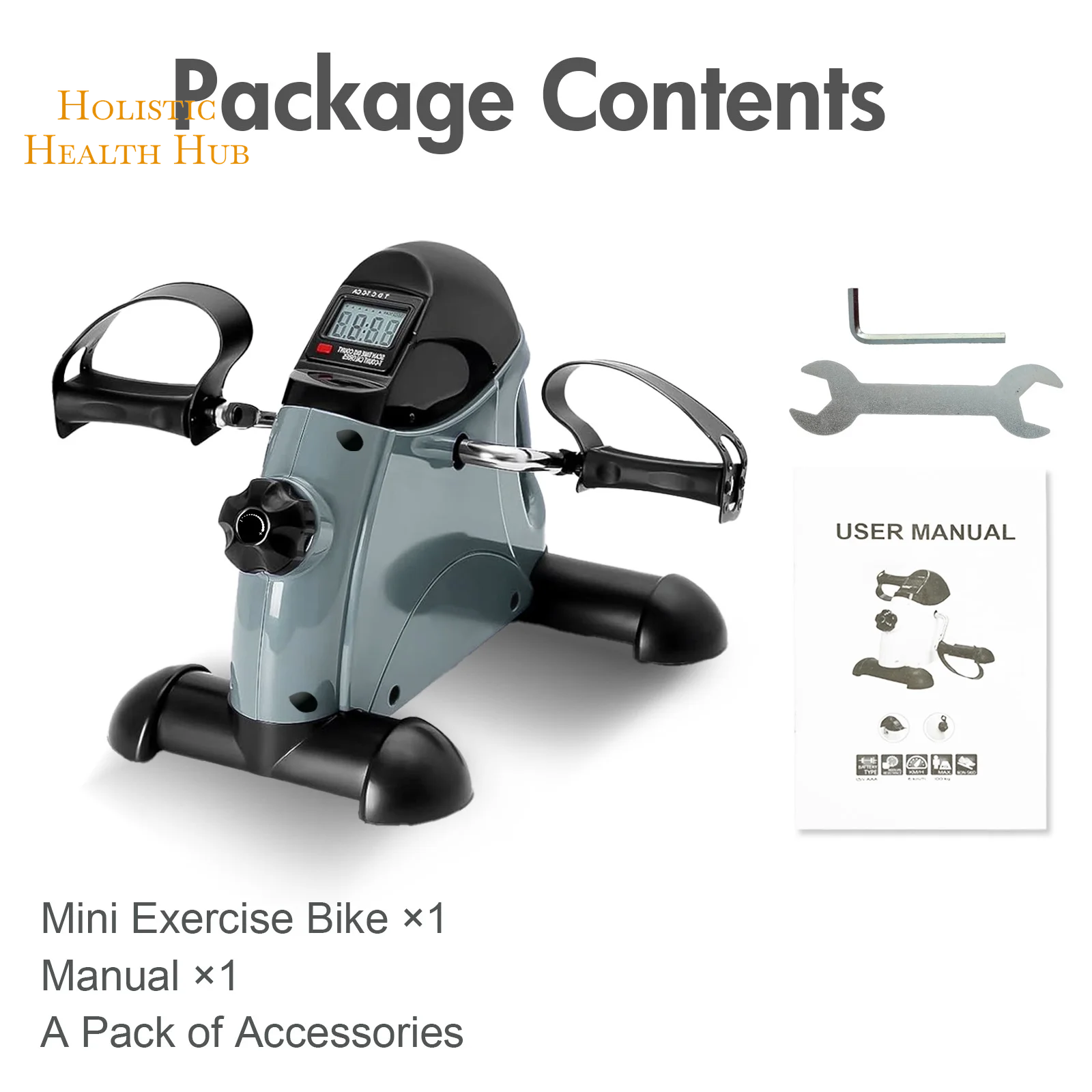 Transform Your Fitness Routine with the Baokaler Under Desk Exercise Bike - Portable Mini Leg and Arm Pedal Exerciser with Digital Display for Home and Office