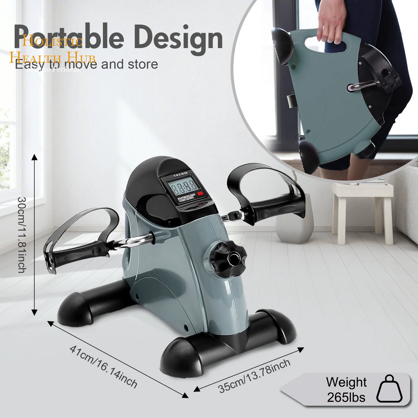 Transform Your Fitness Routine with the Baokaler Under Desk Exercise Bike - Portable Mini Leg and Arm Pedal Exerciser with Digital Display for Home and Office