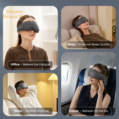 Revitalize Your Eyes with the Maxkare Rechargeable Eye Massager - Experience Heat, Vibration & Air Pressure Relief for Eye Strain, Dry Eyes & Headaches in a Portable Shiatsu Design