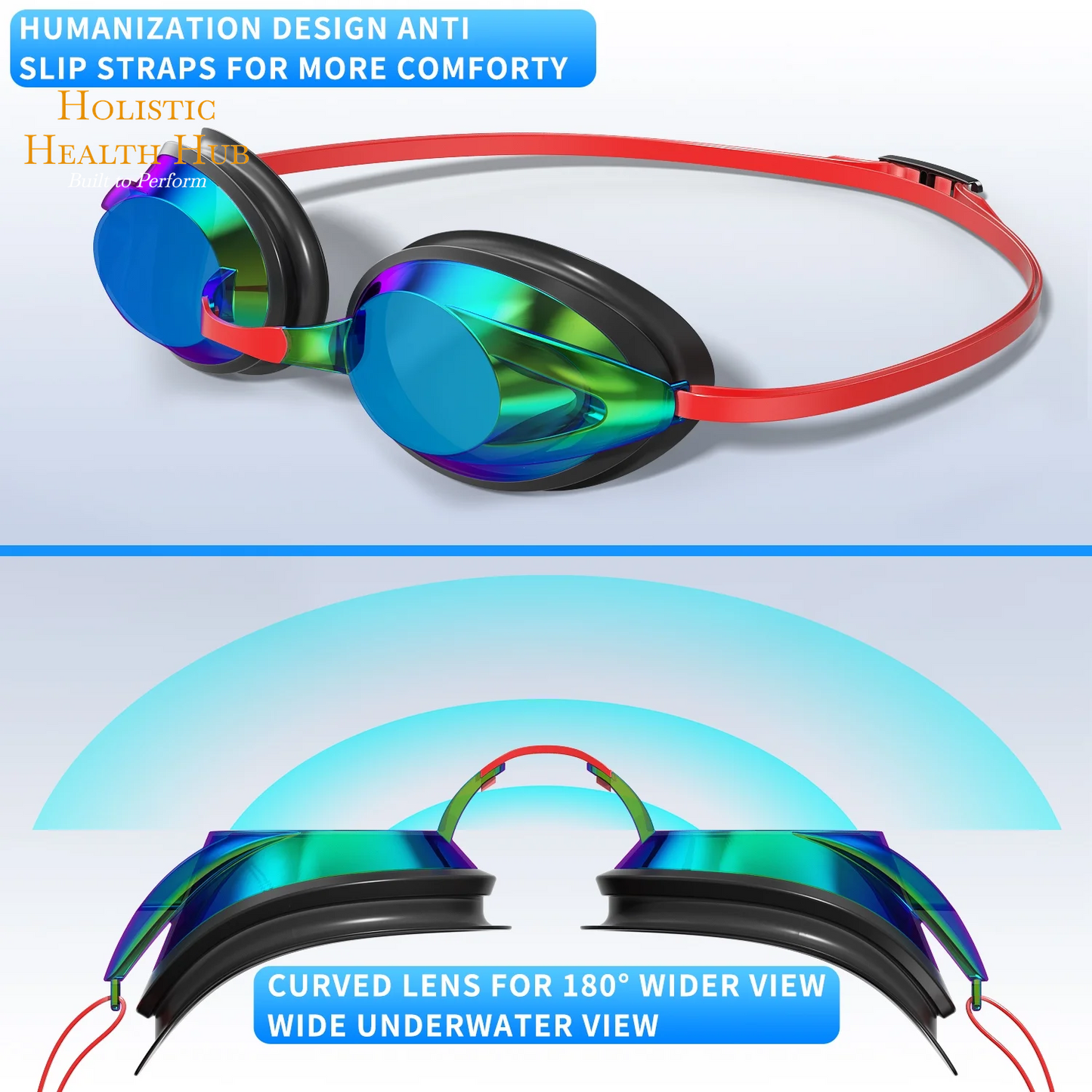 Swim Goggles - 2 Pack, Anti-Fog, Leak-Proof, UV Protection Silicone Goggles for Teens, Youth, Adults, Men & Women